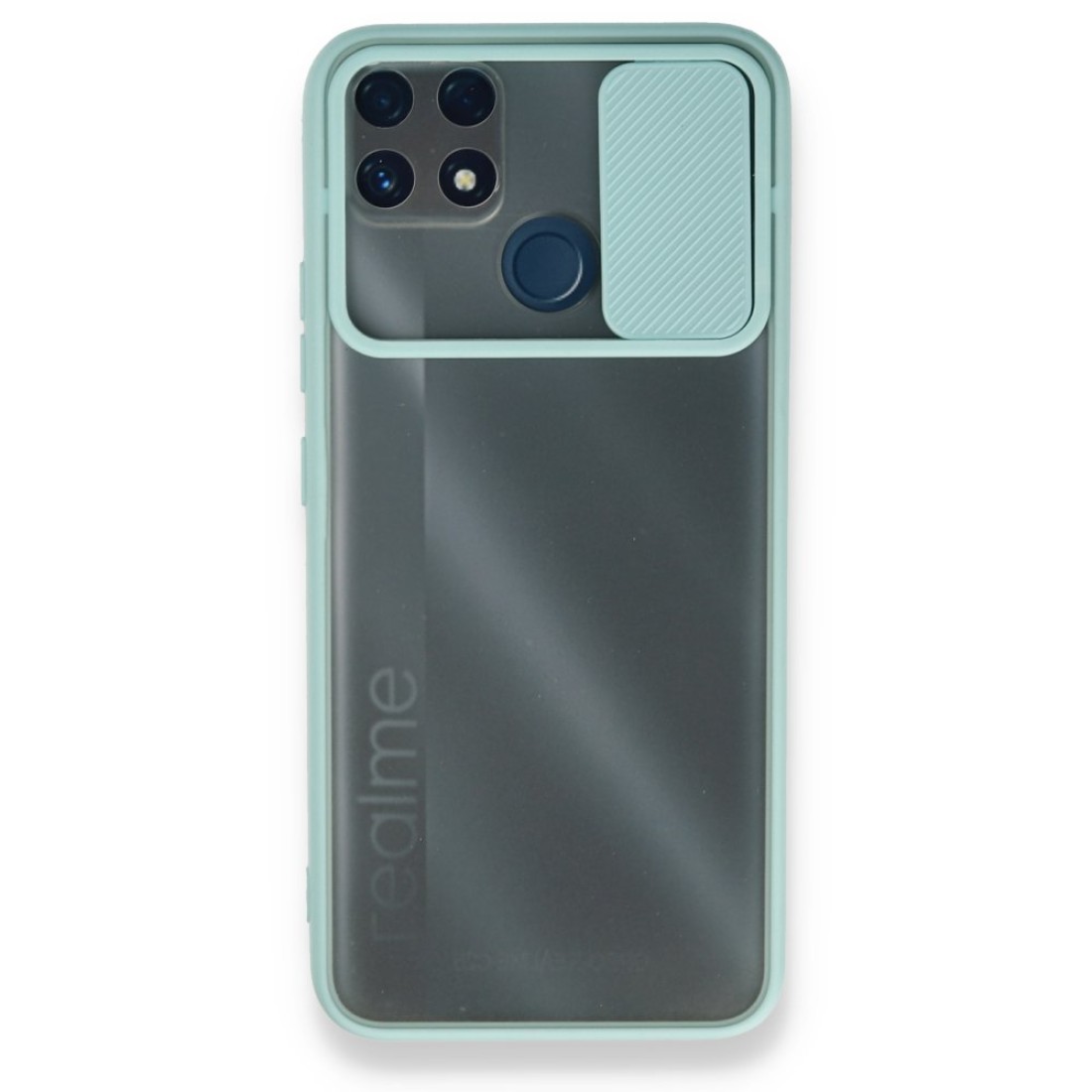  Realme C25 Kılıf Palm Buzlu Kamera Sürgülü Silikon - Turkuaz