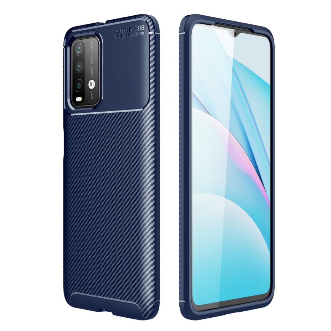  Xiaomi Redmi 9T Kılıf Auto Focus Karbon Kapak - Lacivert