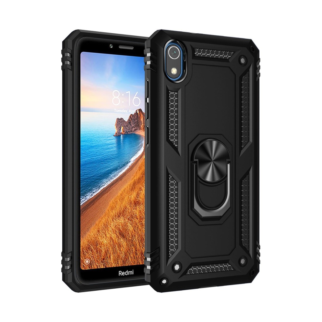 Xiaomi Redmi 7A Kılıf Sofya Yüzüklü Silikon Kapak - Siyah Xiaomi Redmi 7A Kılıf Sofya Yüzüklü Silikon Kapak - Siyah