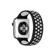  Apple Watch 38mm Ayarlı Delikli Silikon Kordon - Siyah-Beyaz