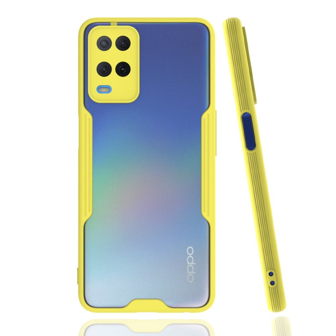  Oppo A54 4G Kılıf Platin Silikon - Sarı