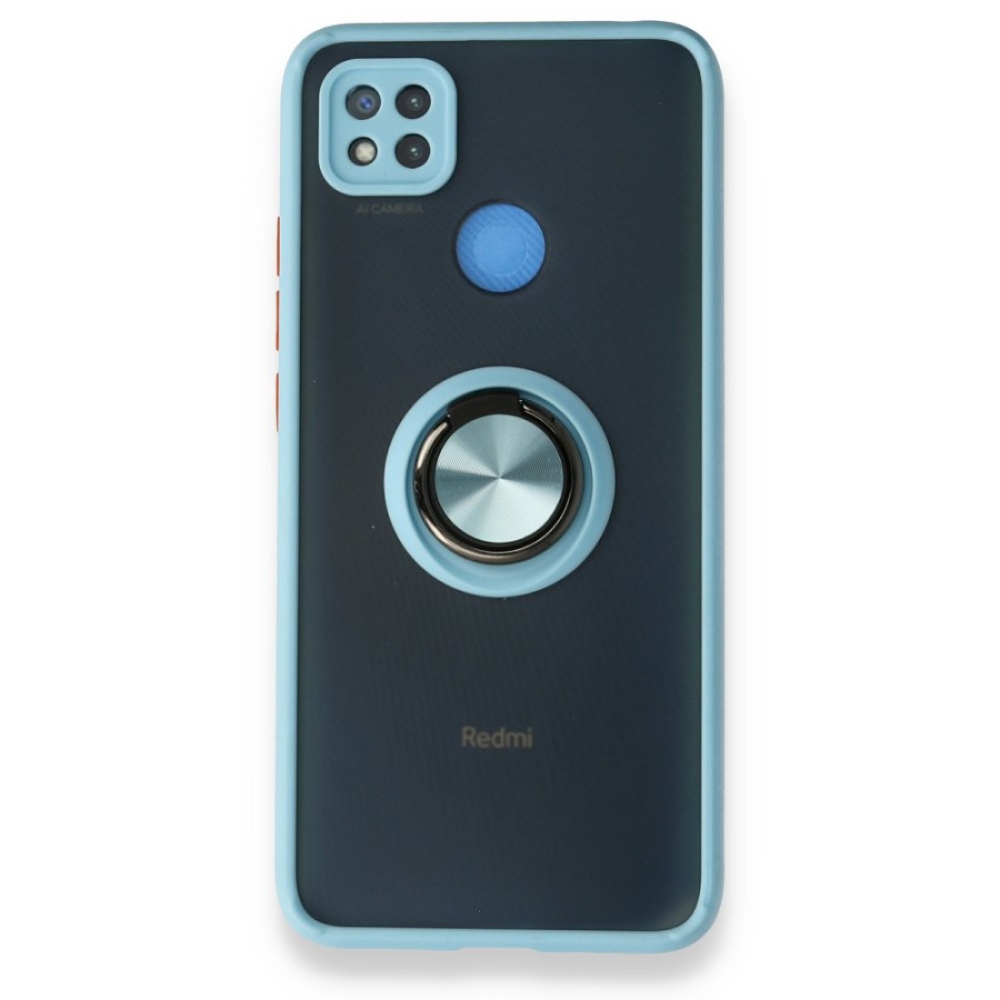  Xiaomi Redmi 9C Kılıf Montreal Yüzüklü Silikon Kapak - Buz Mavi