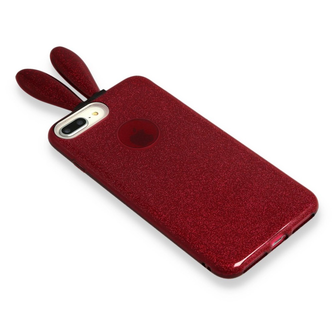  Huawei P20 Lite Kılıf Rabbit Simli Silikon - Bordo