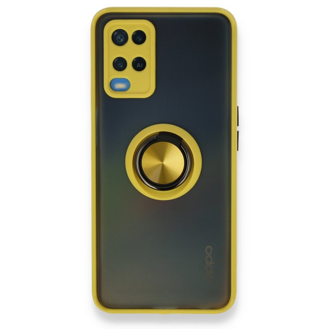  Oppo A54 4G Kılıf Montreal Yüzüklü Silikon Kapak - Sarı