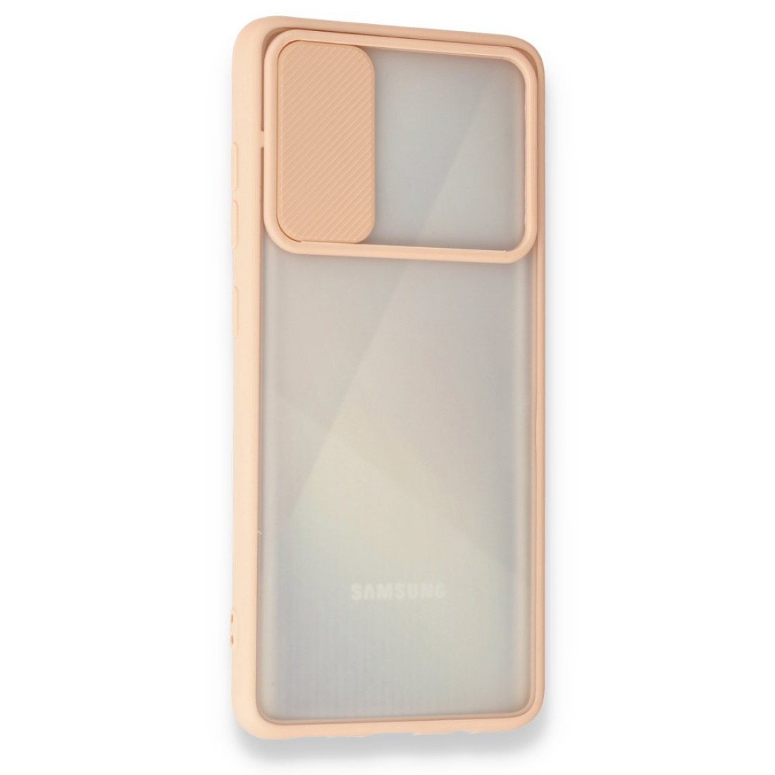  Samsung Galaxy A71 Kılıf Palm Buzlu Kamera Sürgülü Silikon - Pembe