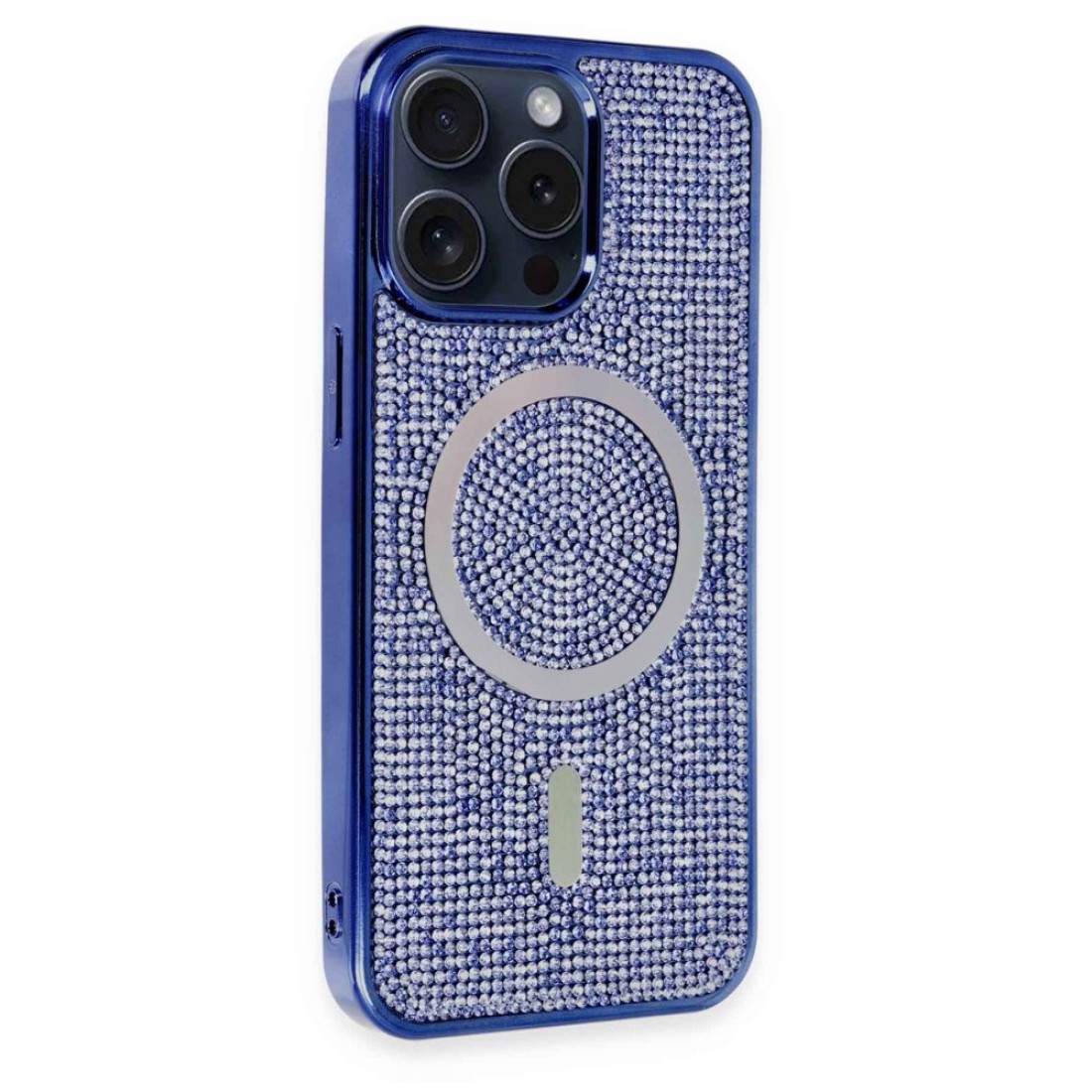  iPhone 15 Pro Max Kılıf Diamond Magsafe Kapak - Lacivert