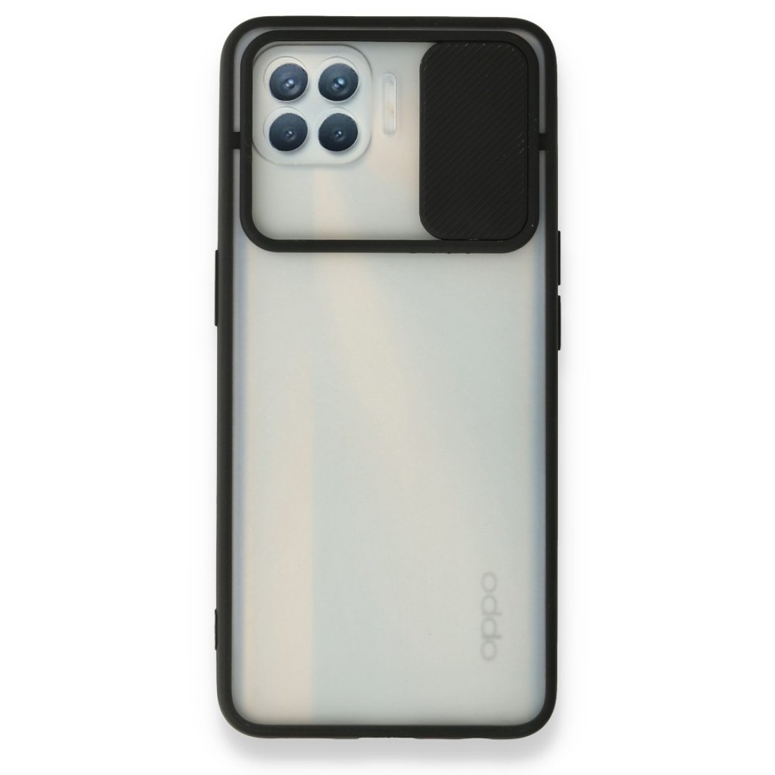  Oppo Reno 4 Lite Kılıf Palm Buzlu Kamera Sürgülü Silikon - Siyah