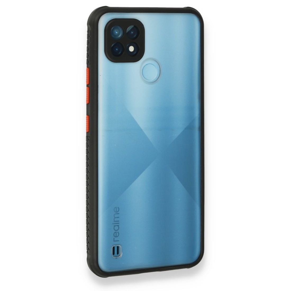  Realme C21 Kılıf Miami Şeffaf Silikon - Siyah