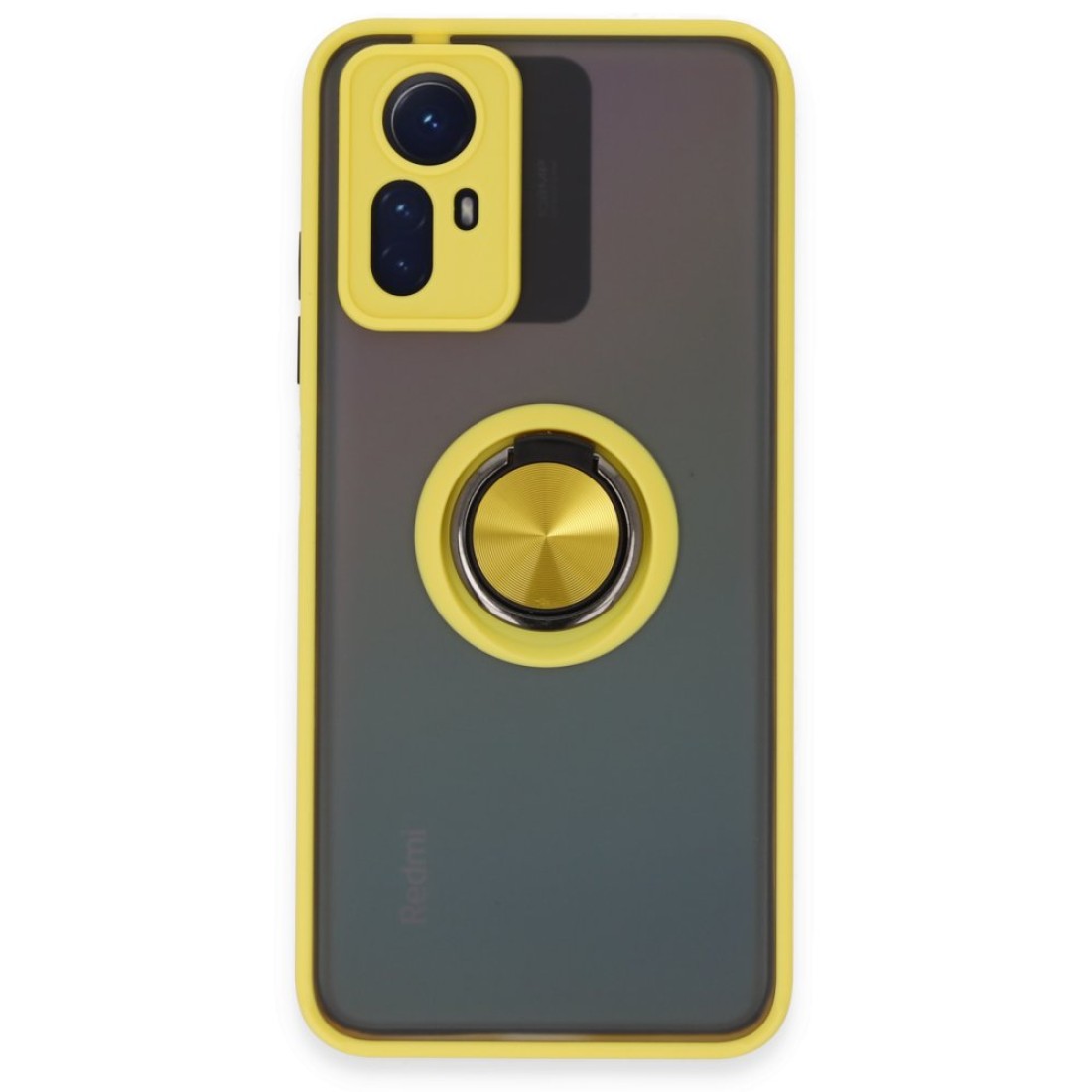  Xiaomi Redmi Note 12S Kılıf Montreal Yüzüklü Silikon Kapak - Sarı