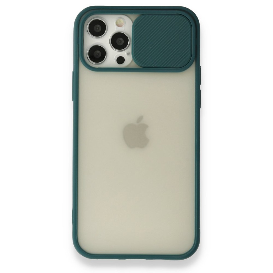  iPhone 12 Pro Kılıf Palm Buzlu Kamera Sürgülü Silikon - Yeşil