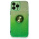 iPhone 13 Pro Max Kılıf Simli Yüzüklü Silikon - Yeşil iPhone 13 Pro Max Kılıf Simli Yüzüklü Silikon - Yeşil