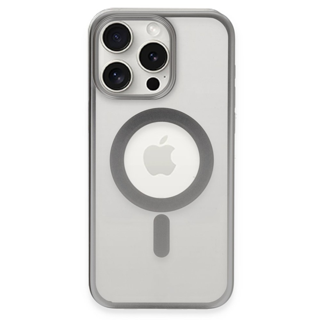  iPhone 15 Pro Max Kılıf Erozi Magsafe Kapak - Gümüş