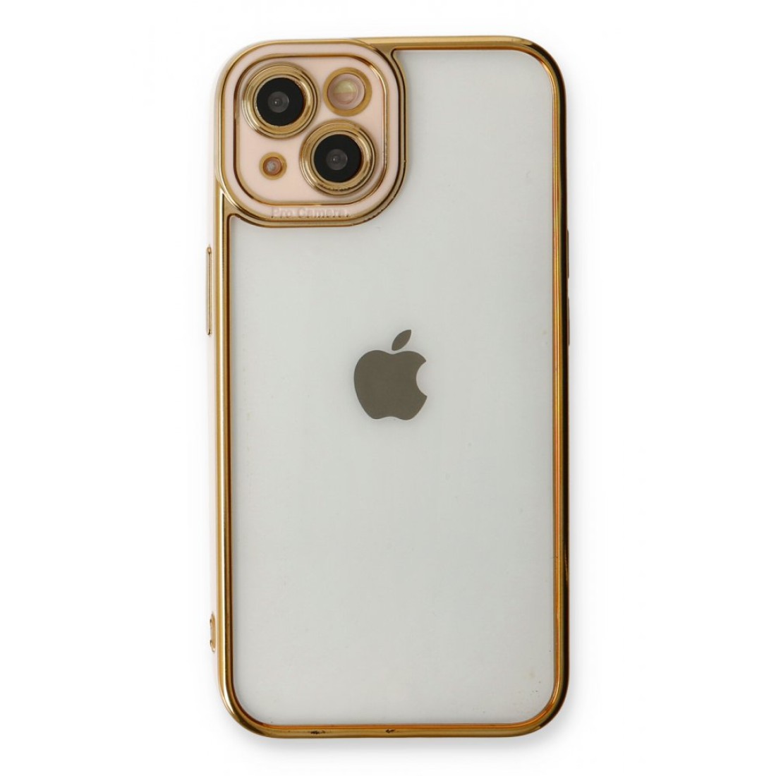  iPhone 13 Kılıf Liva Lens Silikon - Pudra