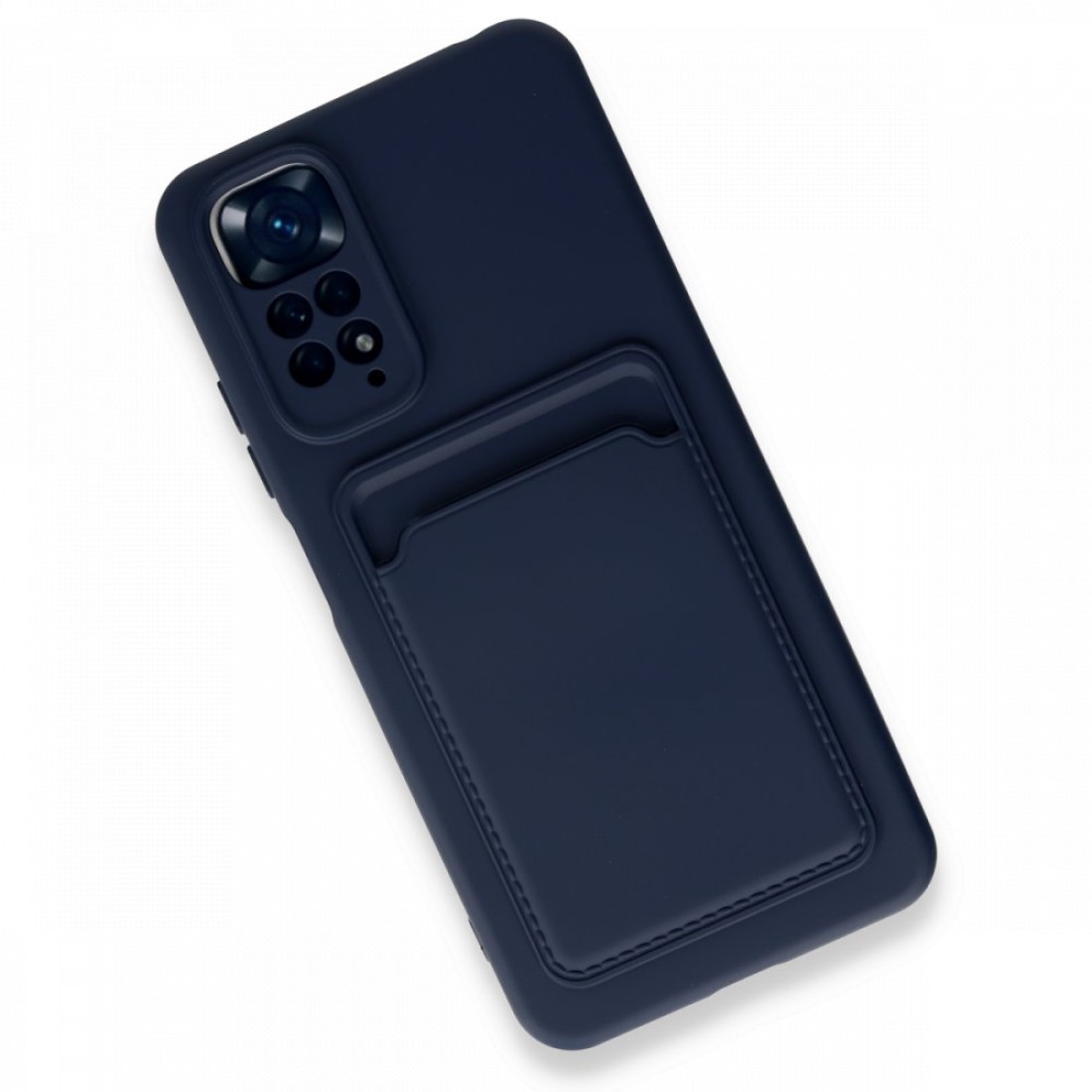  Xiaomi Redmi Note 11 Kılıf Kelvin Kartvizitli Silikon - Lacivert
