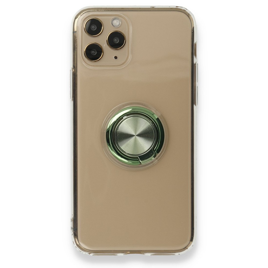  iPhone 11 Pro Kılıf Gros Yüzüklü Silikon - Yeşil