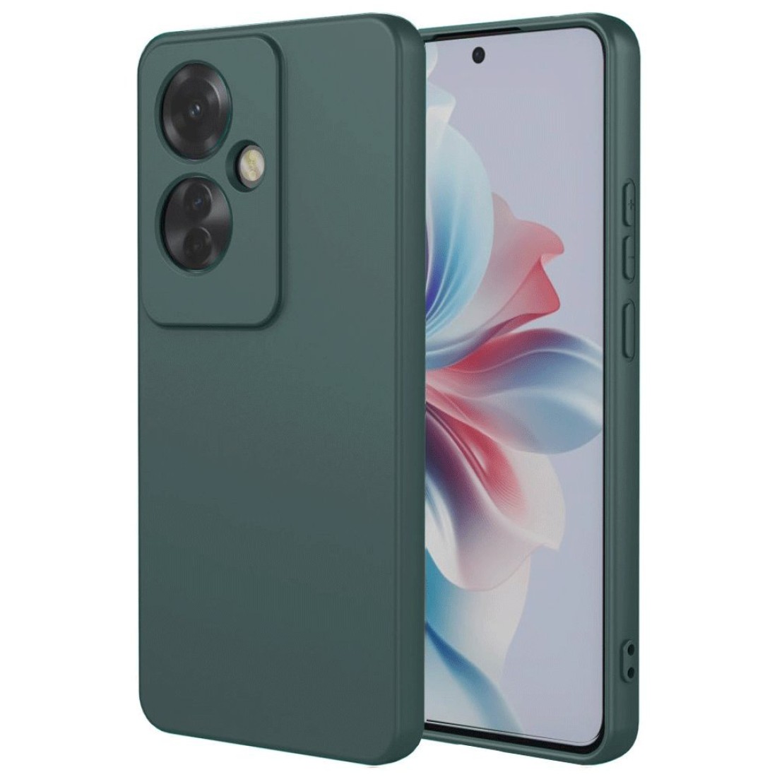  Oppo Reno 11F Kılıf First Silikon - Koyu Yeşil