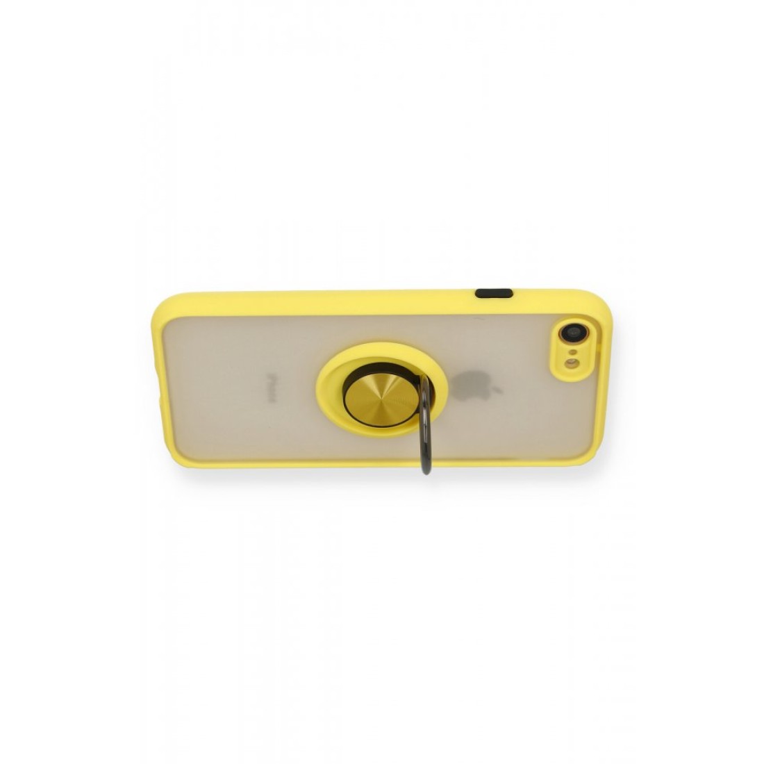 iPhone 7 Kılıf Montreal Yüzüklü Silikon Kapak - Sarı iPhone 7 Kılıf Montreal Yüzüklü Silikon Kapak - Sarı