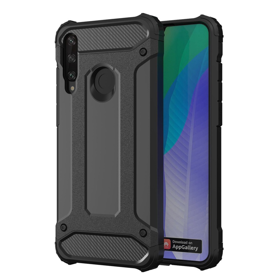  Huawei Y6P Kılıf Tank Silikon Kapak - Siyah