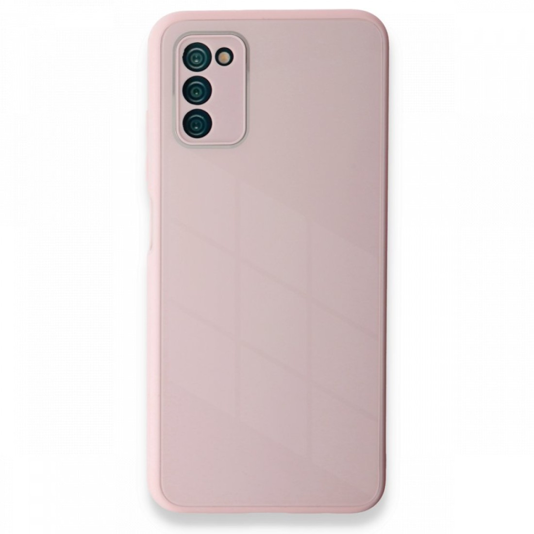  Samsung Galaxy A03S Kılıf Glass Kapak - Pembe