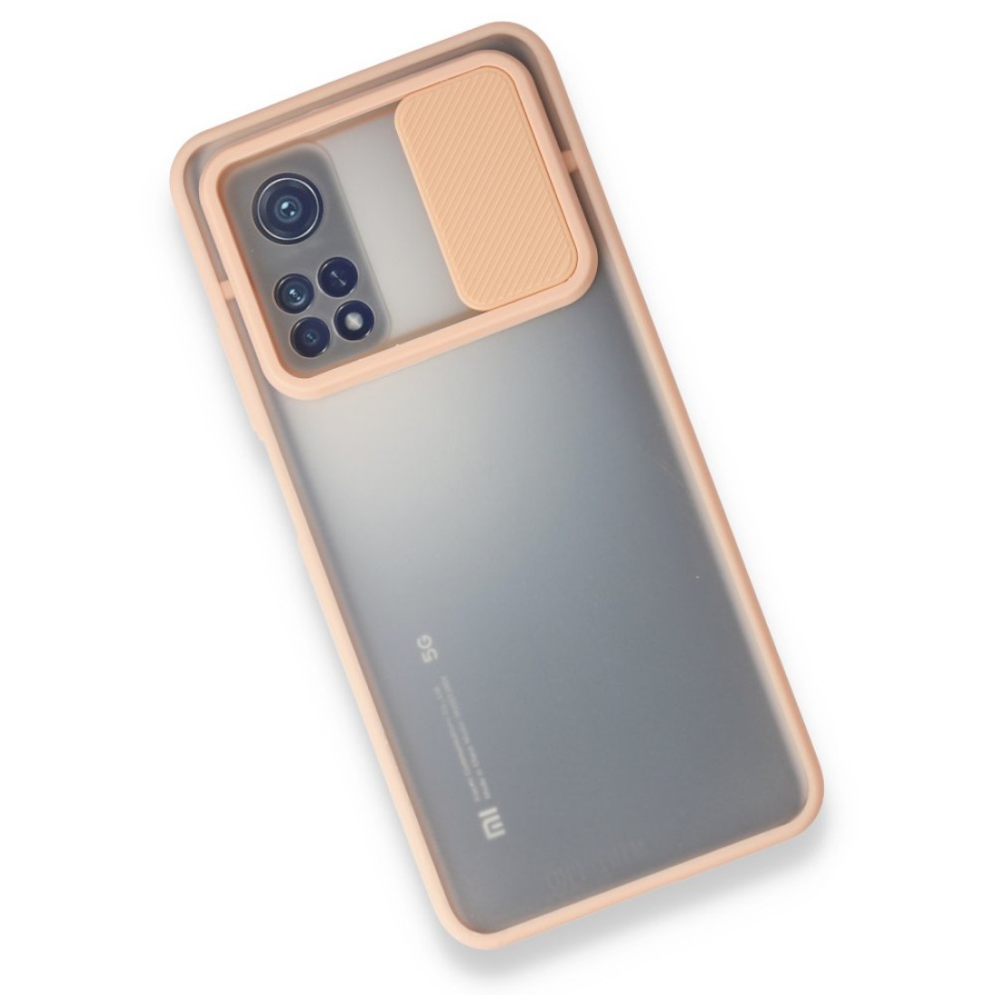  Xiaomi Mi 10T Pro Kılıf Palm Buzlu Kamera Sürgülü Silikon - Pembe