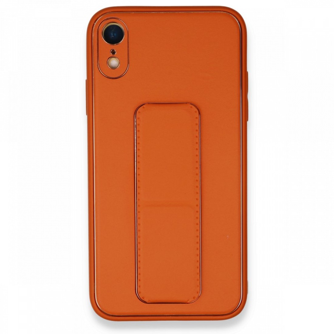  iPhone XR Kılıf Coco Deri Standlı Kapak - Turuncu