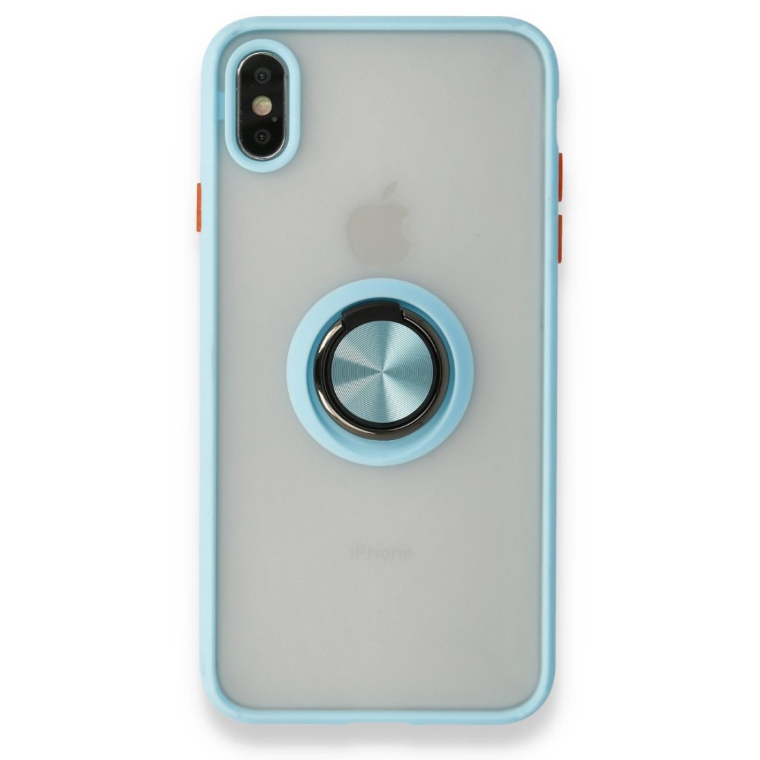  iPhone X Kılıf Montreal Yüzüklü Silikon Kapak - Buz Mavi