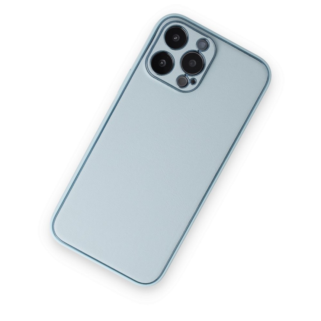 iPhone 14 Pro Kılıf Coco Deri Silikon Kapak - Sky Blue iPhone 14 Pro Kılıf Coco Deri Silikon Kapak - Sky Blue