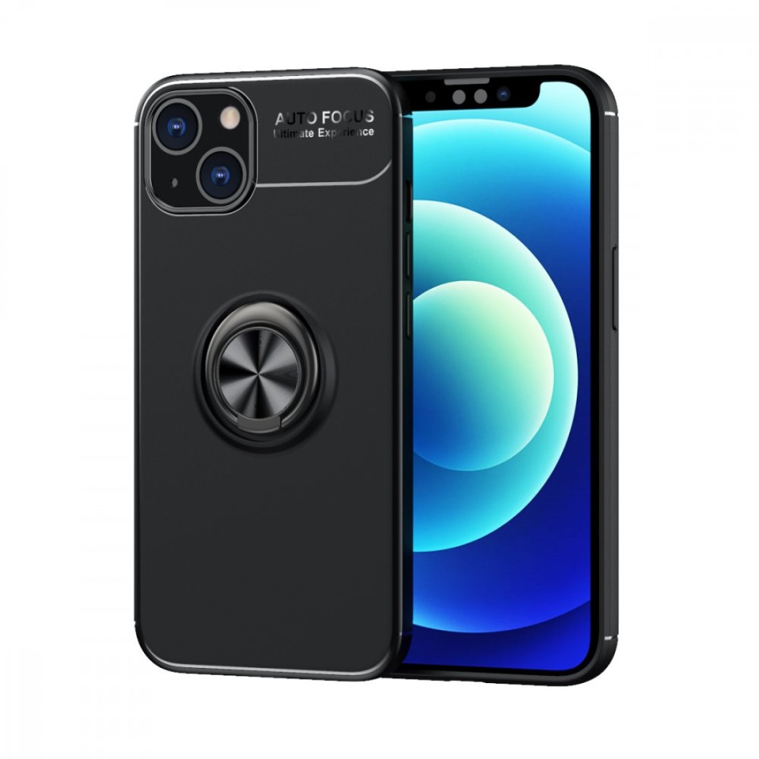  iPhone 13 Kılıf Range Yüzüklü Silikon - Siyah