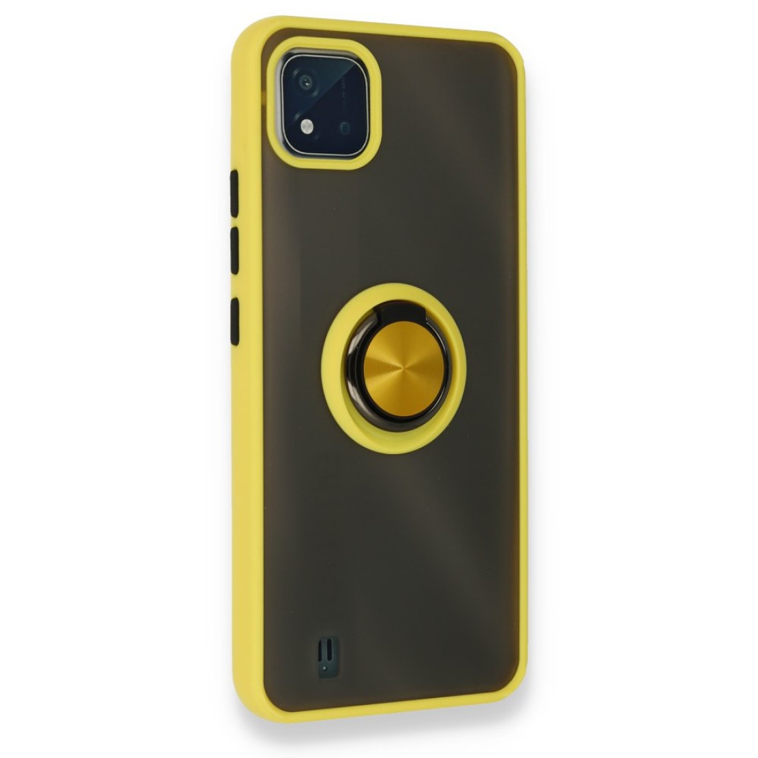  Realme C11 2021 Kılıf Montreal Yüzüklü Silikon Kapak - Sarı