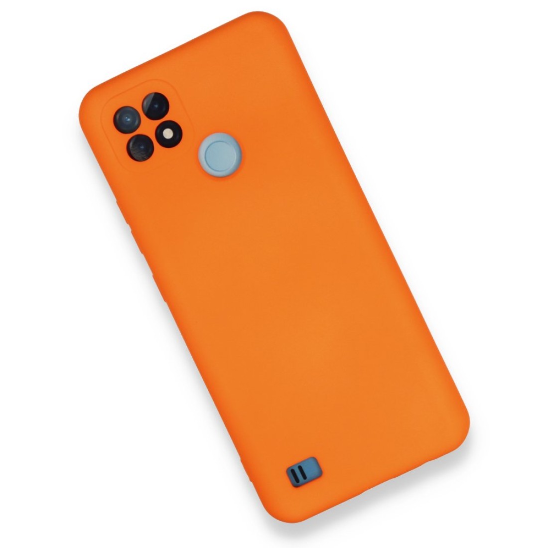  Realme C21 Kılıf Nano içi Kadife Silikon - Turuncu