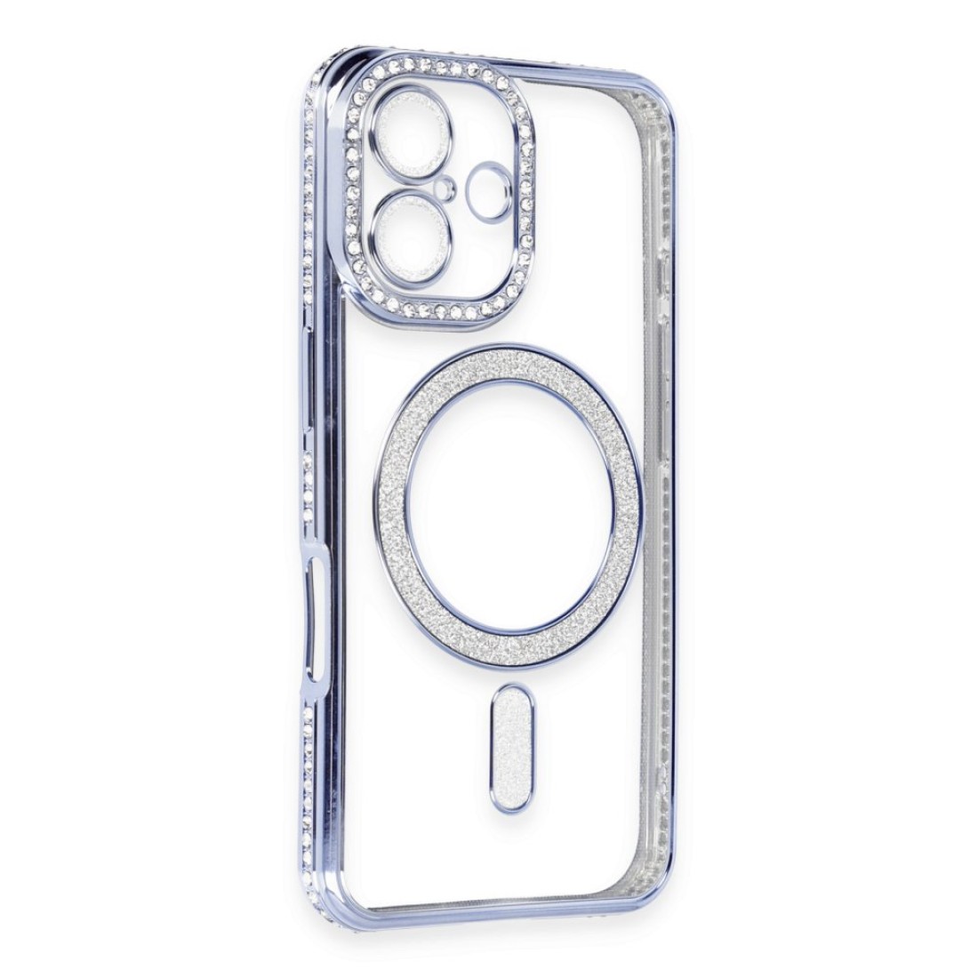  iPhone 16 Kılıf Joke Simli Magneticsafe Kılıf - Mavi