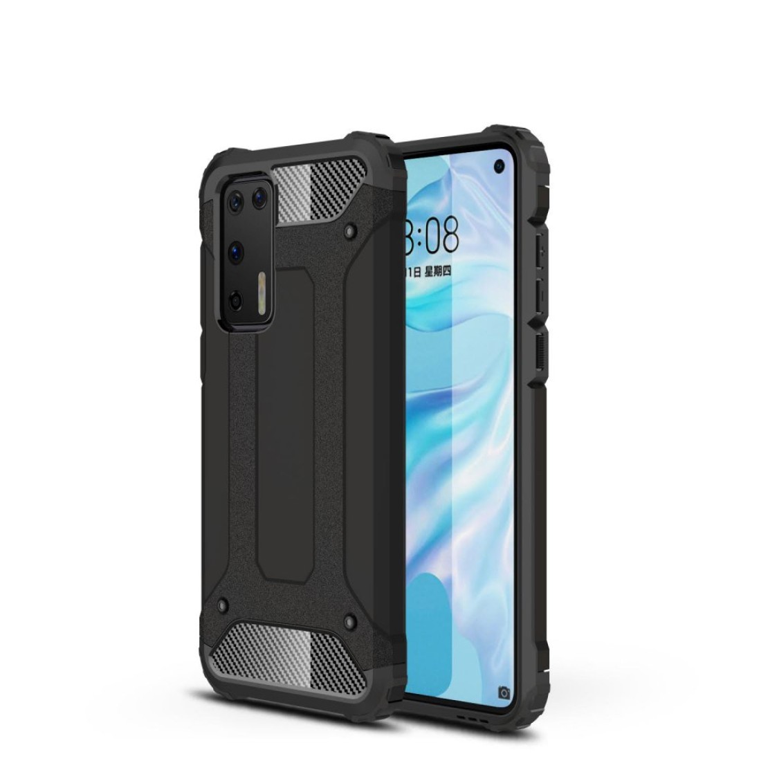  Huawei P40 Kılıf Tank Silikon Kapak - Siyah