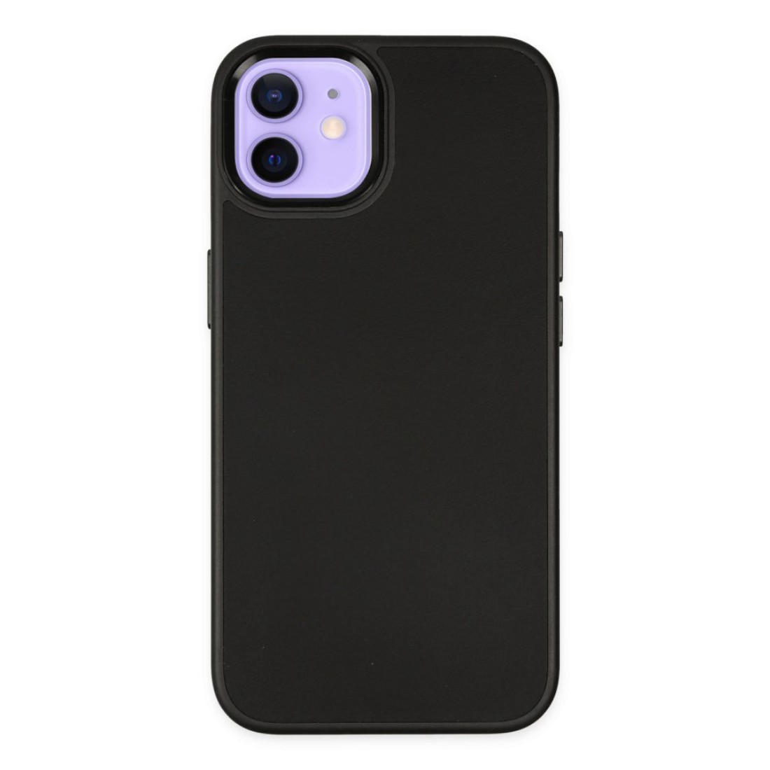  iPhone 12 Kılıf Asya Deri Silikon - Siyah
