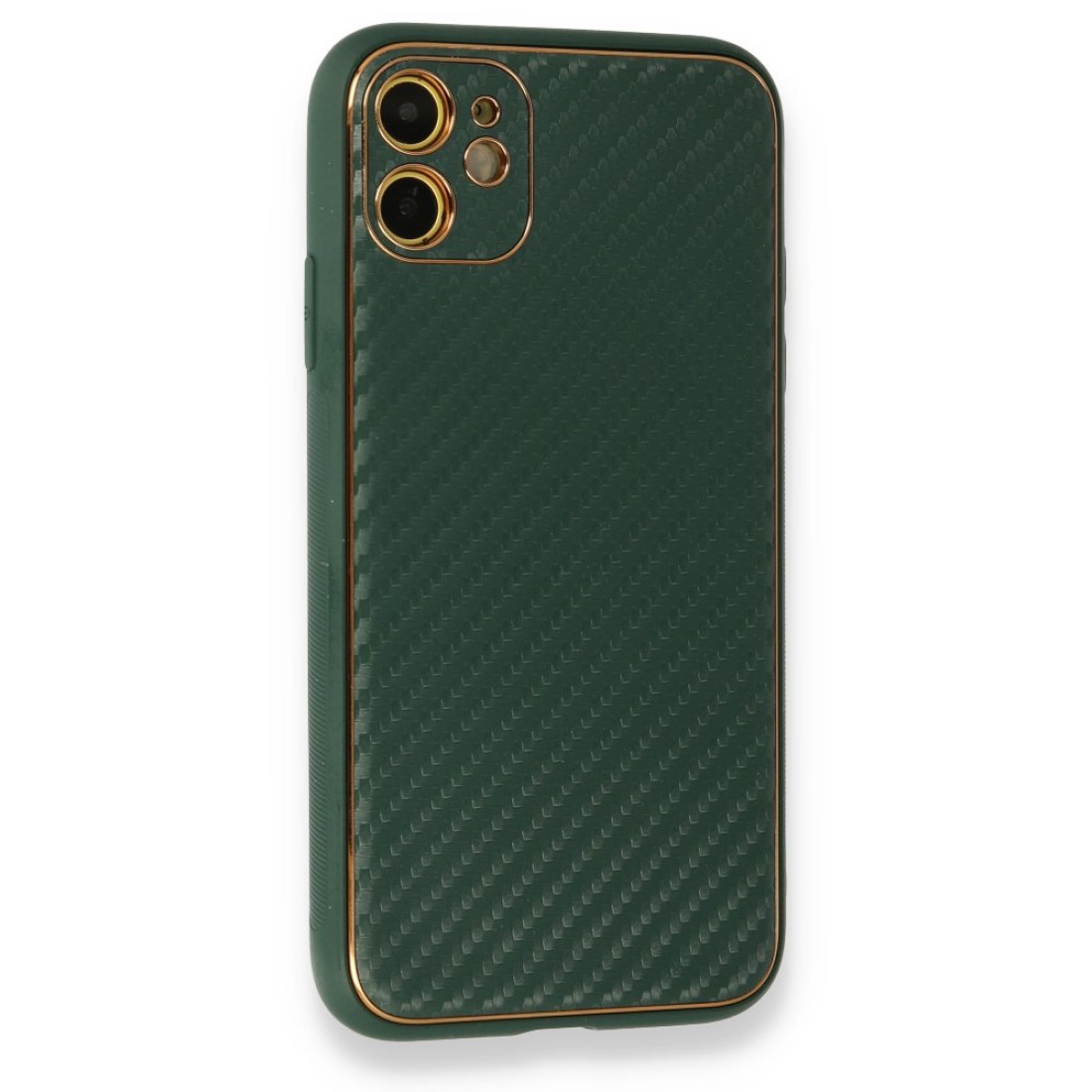 iPhone 12 Kılıf Coco Karbon Silikon - Yeşil iPhone 12 Kılıf Coco Karbon Silikon - Yeşil