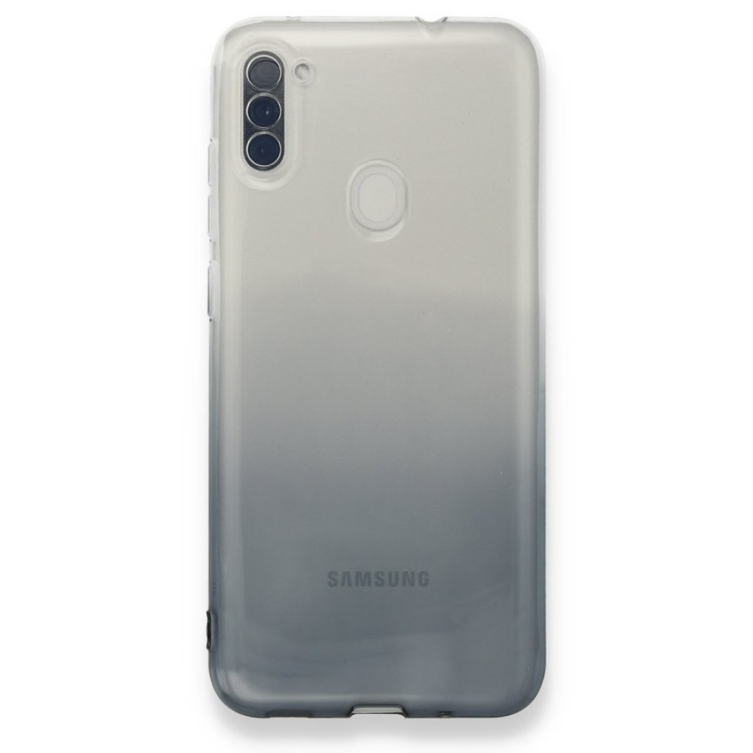 Samsung Galaxy M11 Kılıf Lüx Çift Renkli Silikon - Siyah
