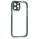 iPhone 12 Pro Kılıf Miami Şeffaf Silikon - Koyu Yeşil iPhone 12 Pro Kılıf Miami Şeffaf Silikon - Koyu Yeşil