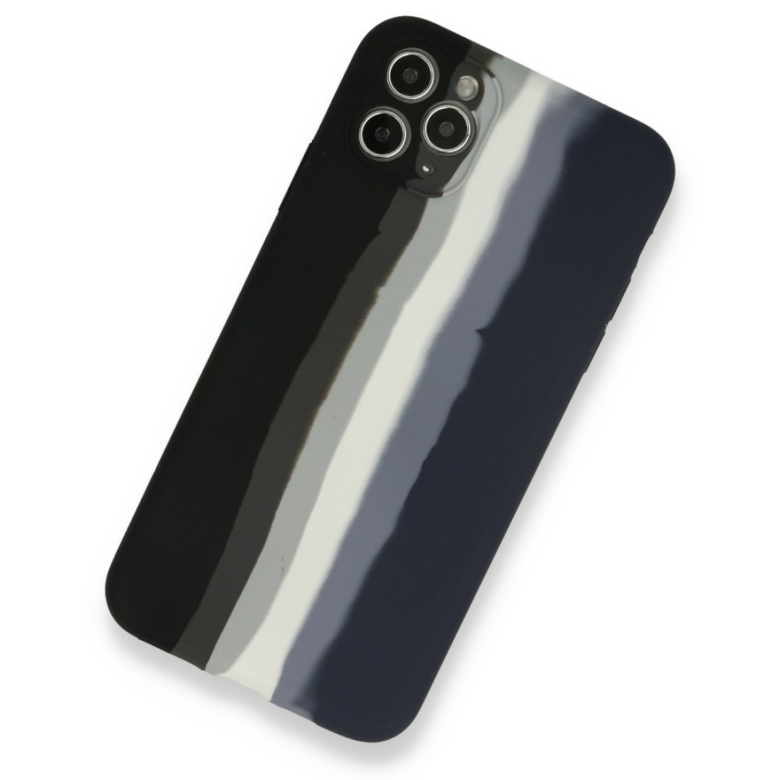  iPhone 11 Pro Kılıf Ebruli Lansman Silikon - Siyah-Lacivert