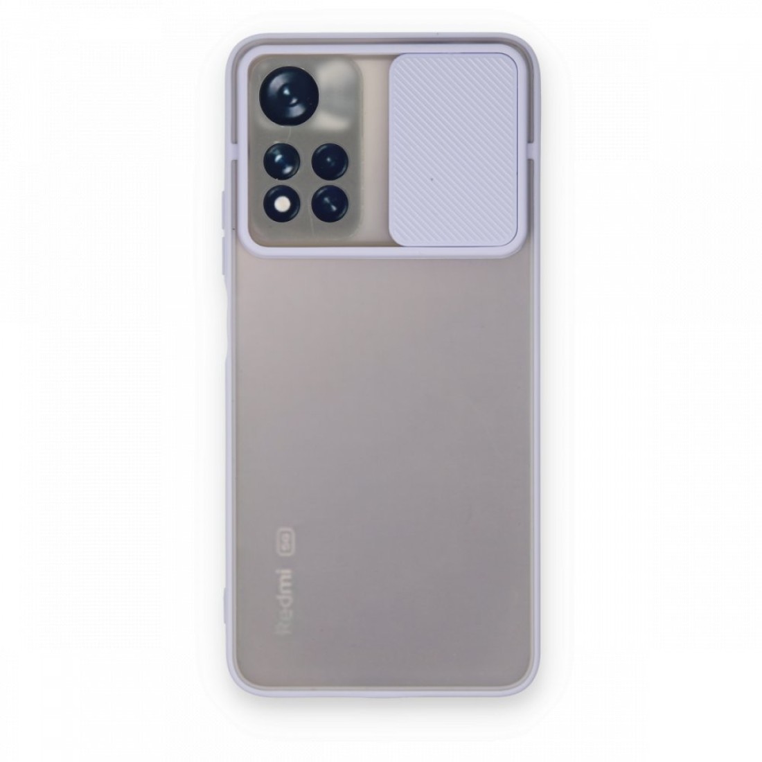  Xiaomi Redmi Note 11T Kılıf Palm Buzlu Kamera Sürgülü Silikon - Lila
