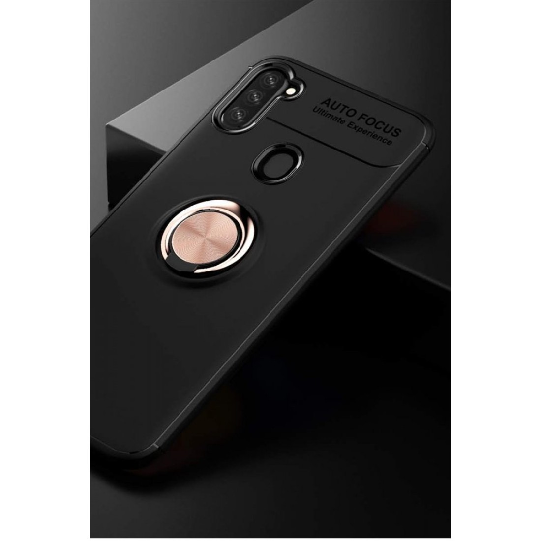 Samsung Galaxy M11 Kılıf Range Yüzüklü Silikon - Siyah-Gold Samsung Galaxy M11 Kılıf Range Yüzüklü Silikon - Siyah-Gold