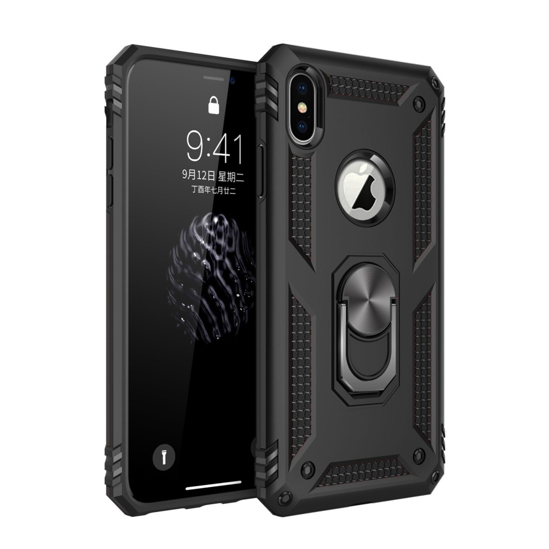 iPhone XS Max Kılıf Sofya Yüzüklü Silikon Kapak - Siyah iPhone XS Max Kılıf Sofya Yüzüklü Silikon Kapak - Siyah