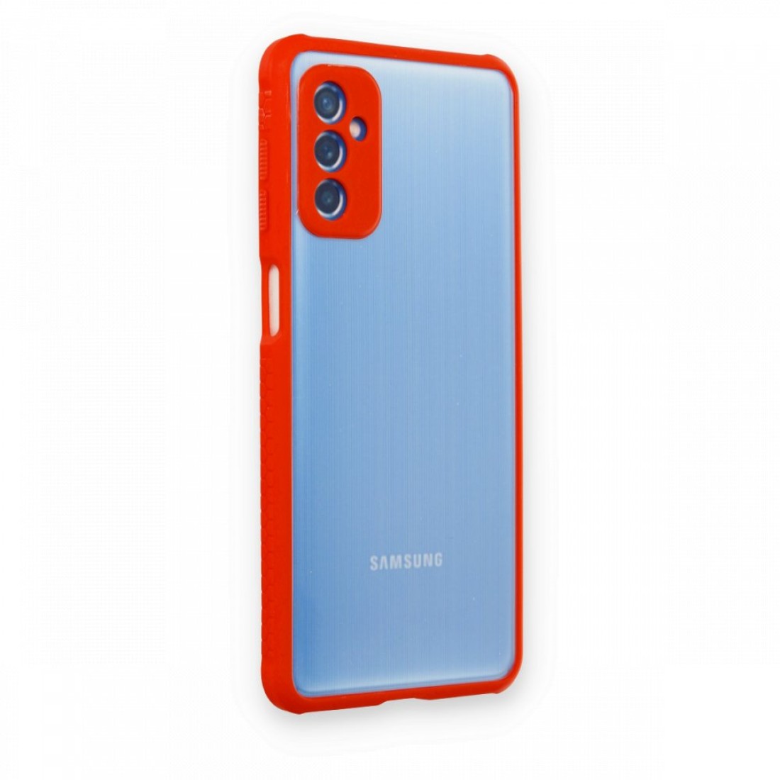  Samsung Galaxy M52 5G Kılıf Miami Şeffaf Silikon - Kırmızı