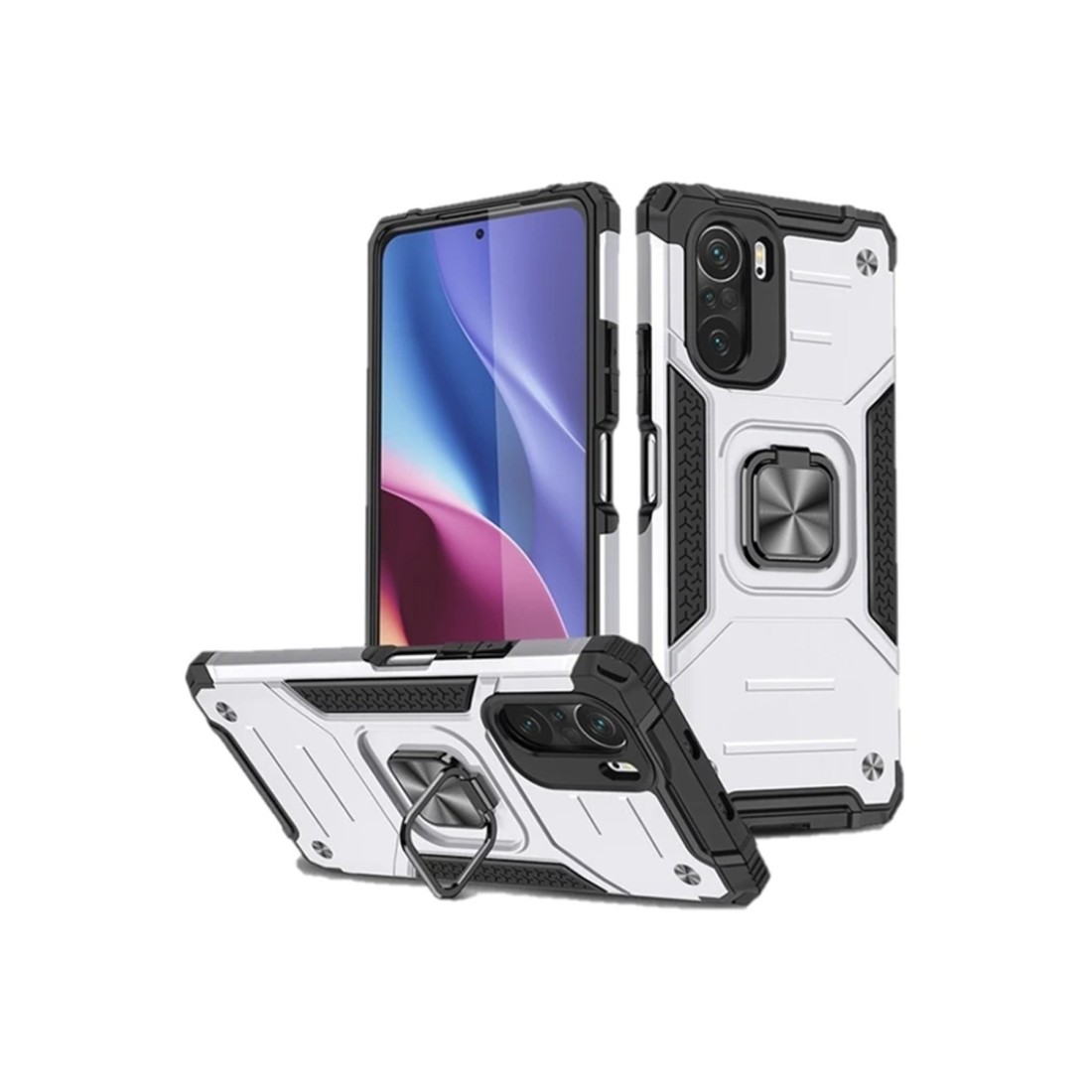 Xiaomi Redmi K40 Kılıf Zegna Yüzüklü Silikon Kapak - Gümüş Xiaomi Redmi K40 Kılıf Zegna Yüzüklü Silikon Kapak - Gümüş