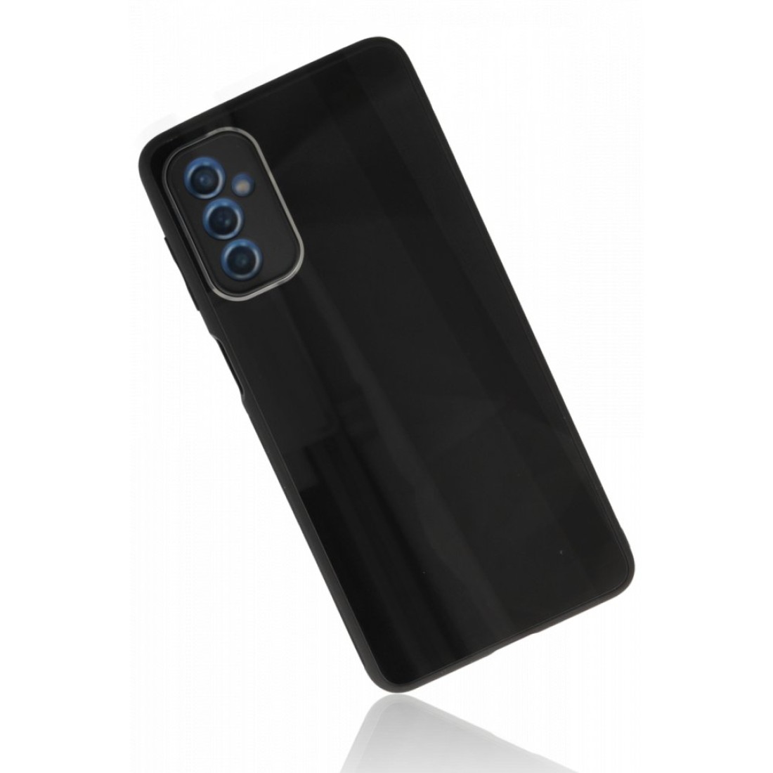  Samsung Galaxy M52 5G Kılıf Glass Kapak - Siyah