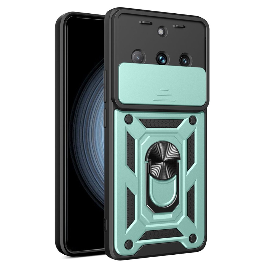  Realme 11 Pro Kılıf Pars Lens Yüzüklü Silikon - Yeşil