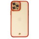 iPhone 12 Pro Kılıf Liva Lens Silikon - Kırmızı iPhone 12 Pro Kılıf Liva Lens Silikon - Kırmızı