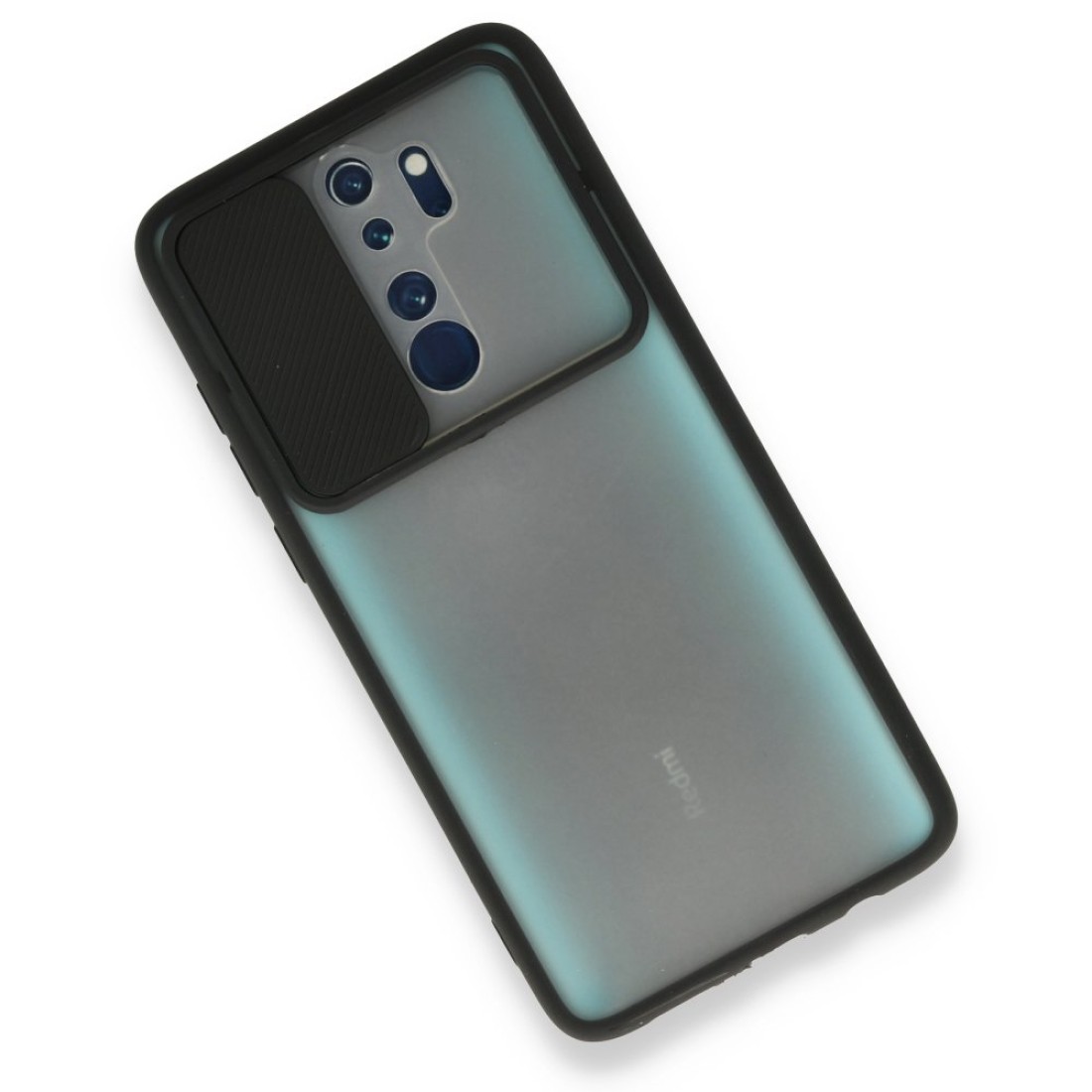 Xiaomi Redmi Note 8 Pro Kılıf Palm Buzlu Kamera Sürgülü Silikon - Siyah