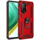  Xiaomi Mi 10T Pro Kılıf Sofya Yüzüklü Silikon Kapak - Kırmızı