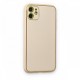 iPhone 12 Kılıf Coco Deri Silikon Kapak - Gold iPhone 12 Kılıf Coco Deri Silikon Kapak - Gold