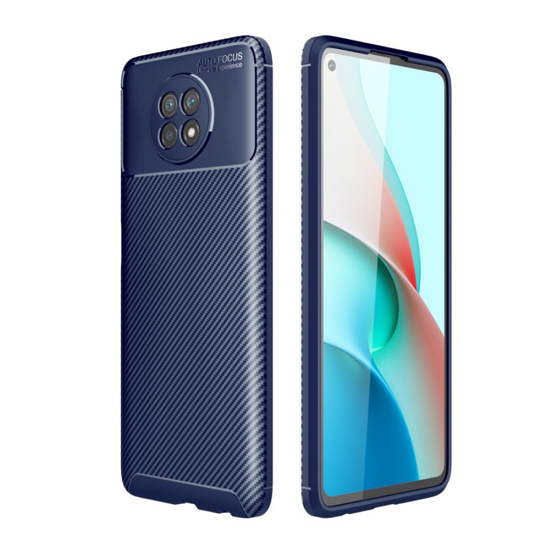  Xiaomi Redmi Note 9 5G Kılıf Auto Focus Karbon Kapak - Lacivert