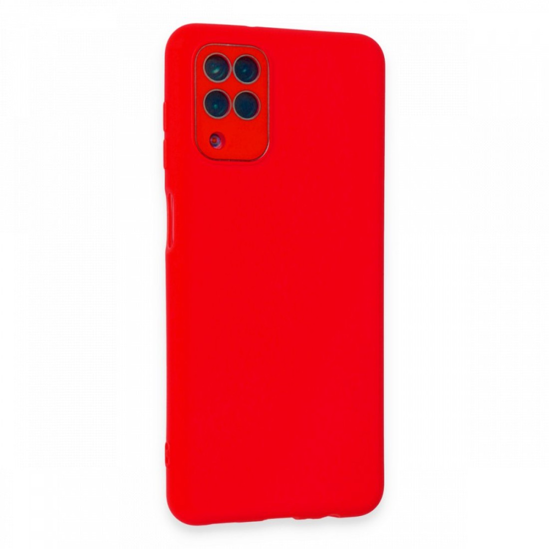  Samsung Galaxy M32 Kılıf Lansman Glass Kapak - Kırmızı